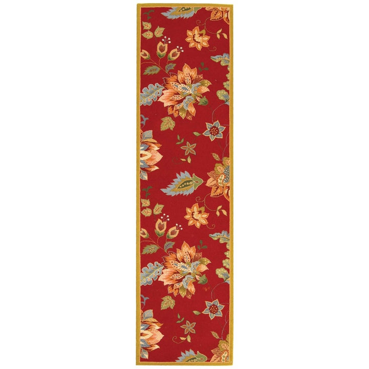 SAFAVIEH Chelsea Collection HK306C Hand-hooked Red Rug Image 1