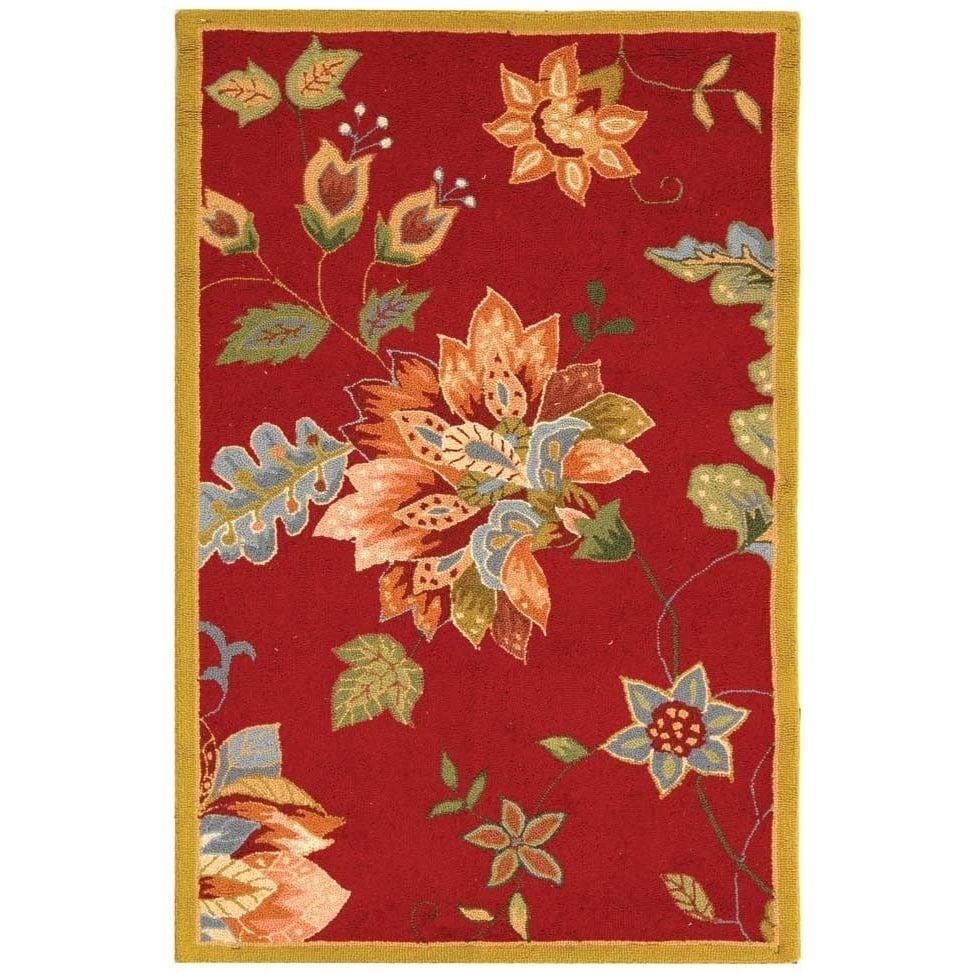 SAFAVIEH Chelsea Collection HK306C Hand-hooked Red Rug Image 4