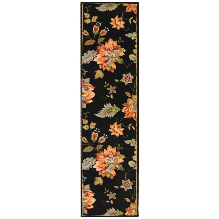 SAFAVIEH Chelsea Collection HK306B Hand-hooked Black Rug Image 1