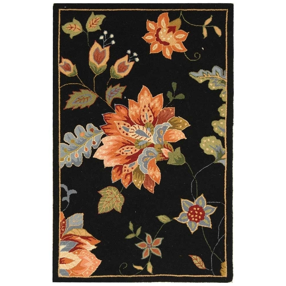 SAFAVIEH Chelsea Collection HK306B Hand-hooked Black Rug Image 3