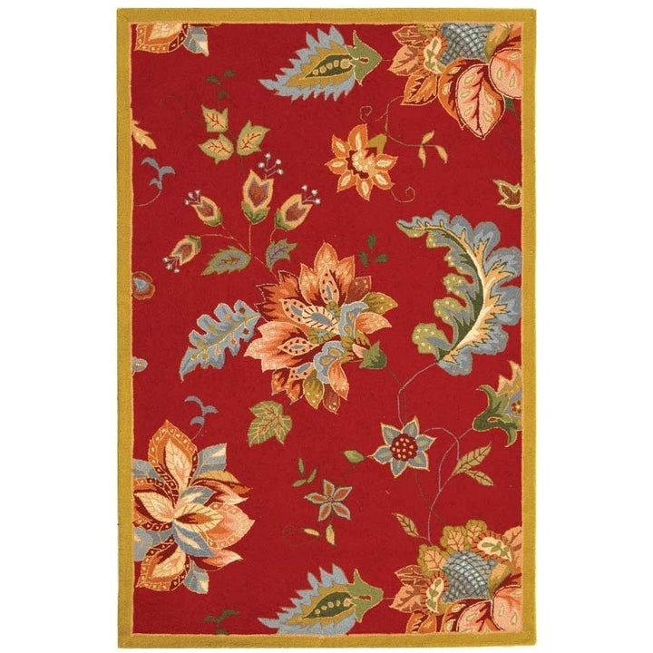 SAFAVIEH Chelsea Collection HK306C Hand-hooked Red Rug Image 5