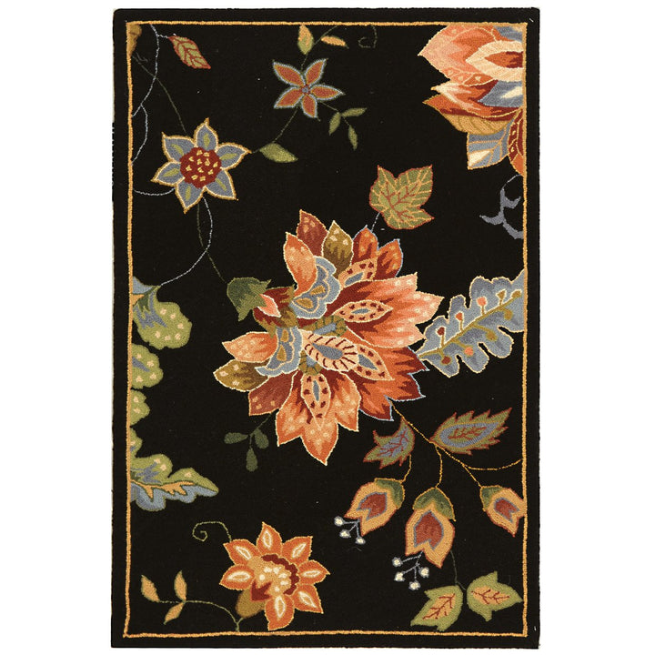 SAFAVIEH Chelsea Collection HK306B Hand-hooked Black Rug Image 1