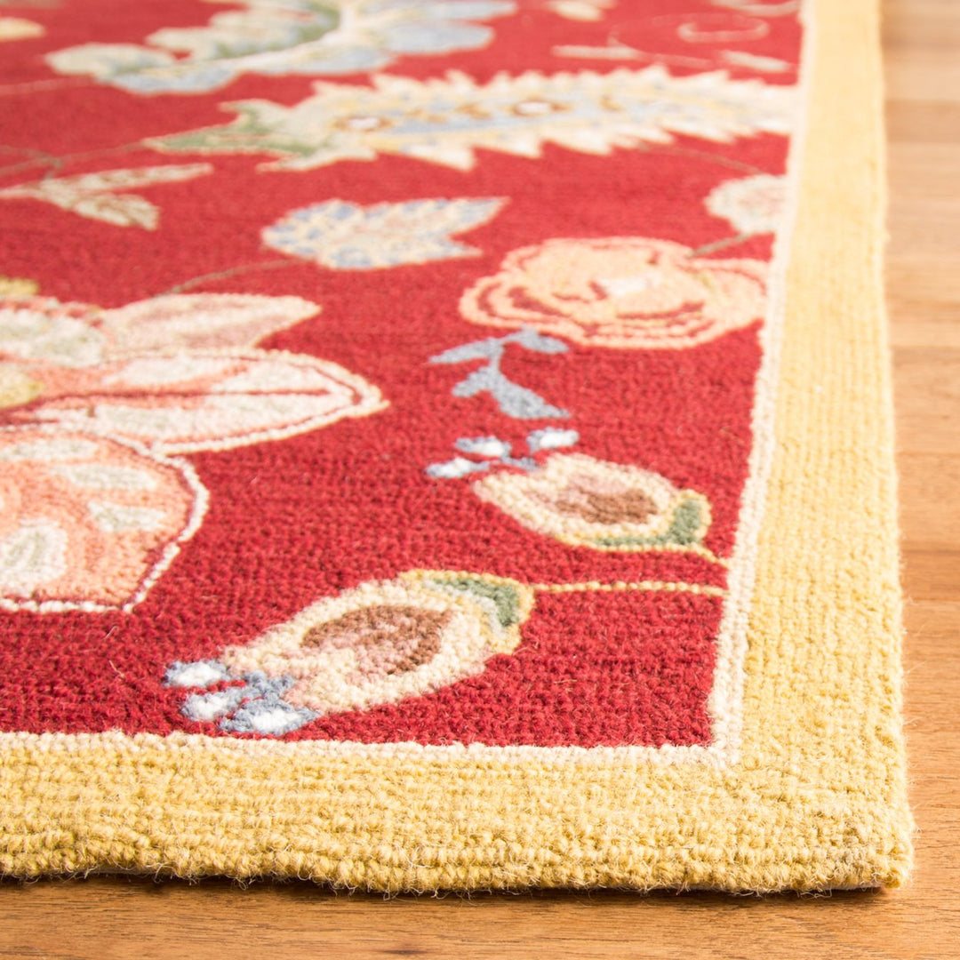 SAFAVIEH Chelsea Collection HK306C Hand-hooked Red Rug Image 10