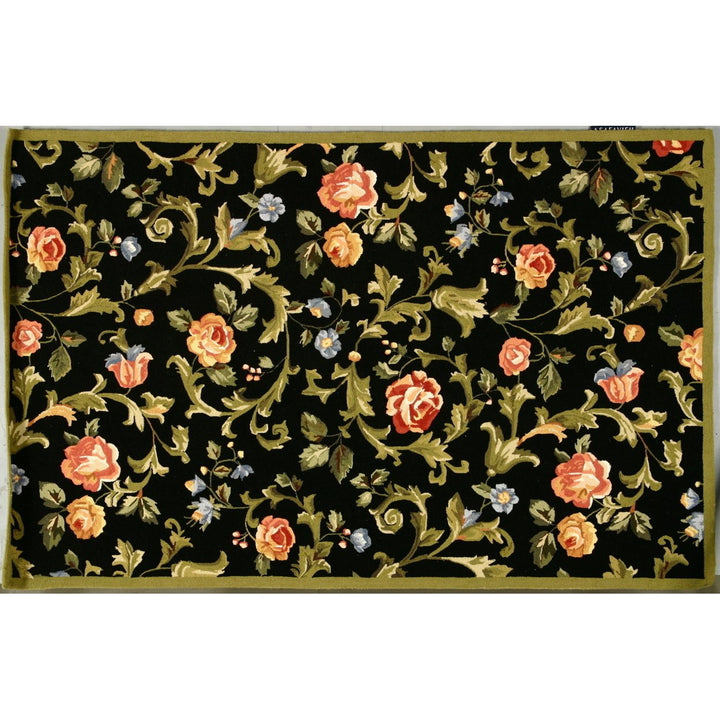 SAFAVIEH Chelsea Collection HK310B Hand-hooked Black Rug Image 1