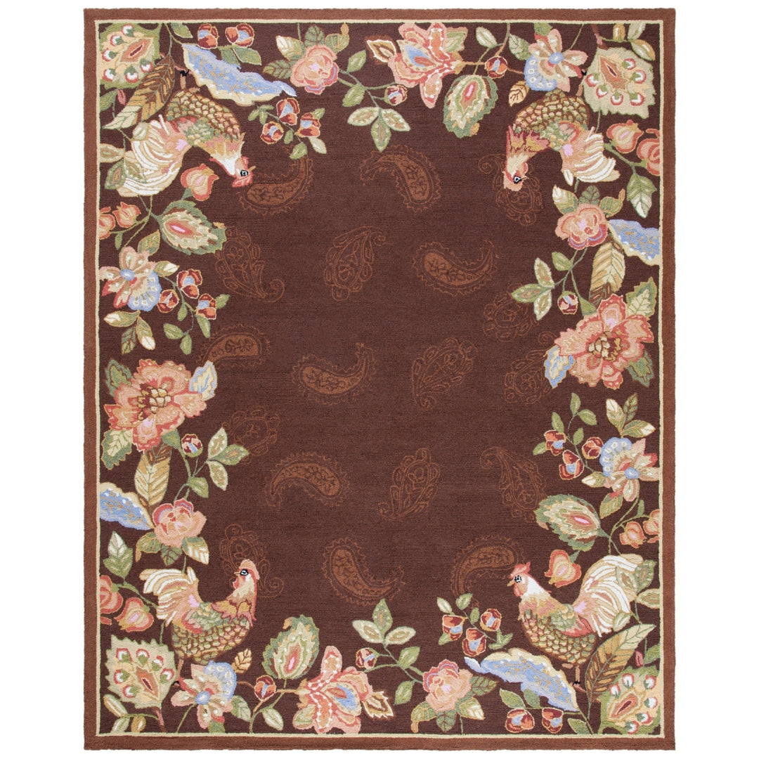 SAFAVIEH Chelsea Collection HK314C Hand-hooked Maroon Rug Image 1