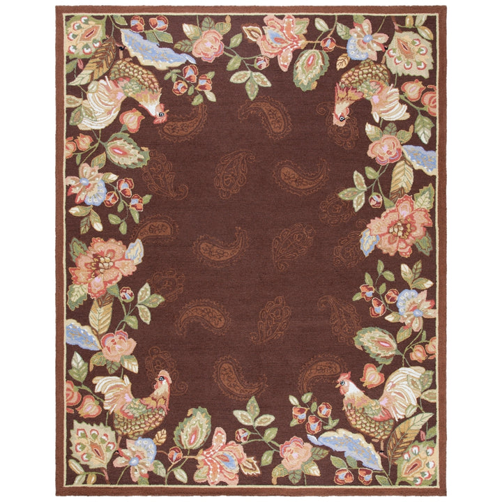 SAFAVIEH Chelsea Collection HK314C Hand-hooked Maroon Rug Image 1