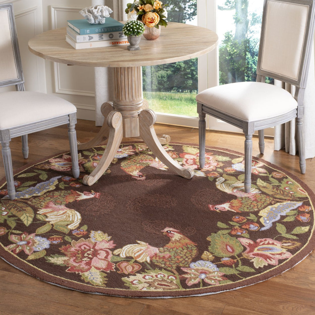 SAFAVIEH Chelsea Collection HK314C Hand-hooked Maroon Rug Image 2