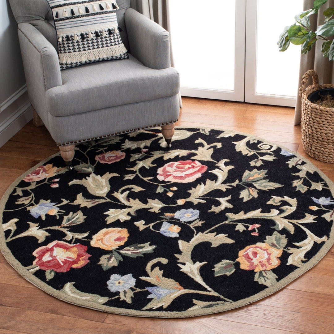 SAFAVIEH Chelsea Collection HK310B Hand-hooked Black Rug Image 9