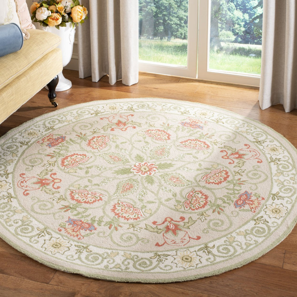 SAFAVIEH Chelsea HK330A Hand-hooked Beige / Green Rug Image 2