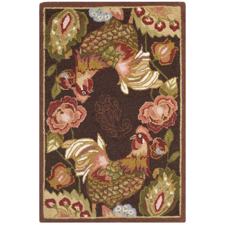 SAFAVIEH Chelsea Collection HK314C Hand-hooked Maroon Rug Image 5