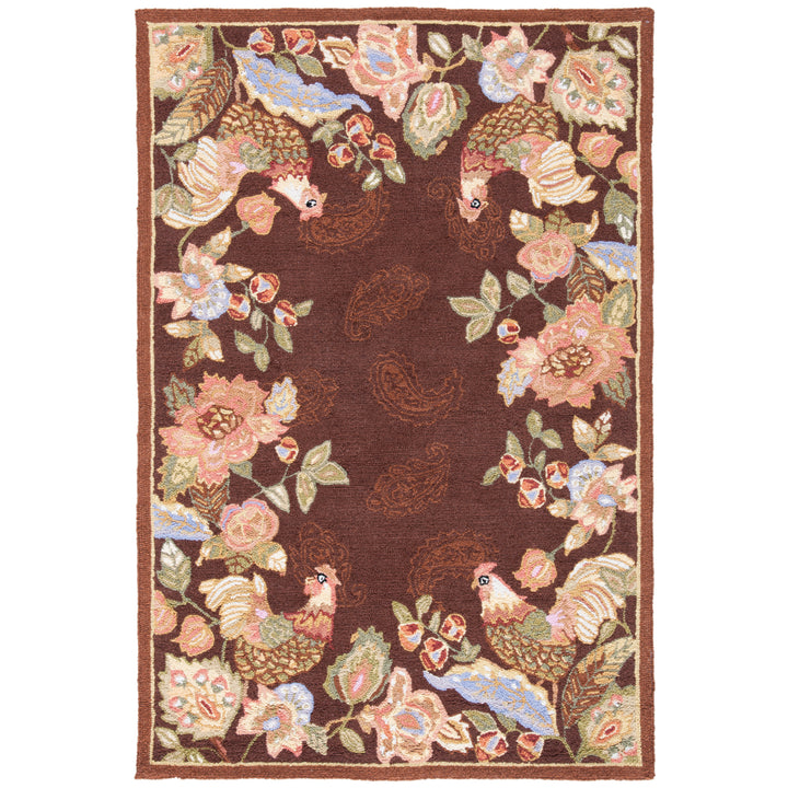 SAFAVIEH Chelsea Collection HK314C Hand-hooked Maroon Rug Image 6