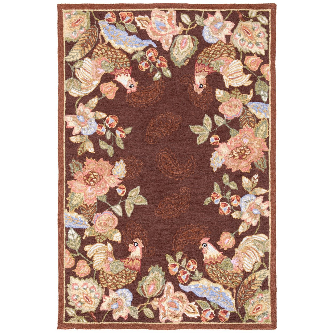 SAFAVIEH Chelsea Collection HK314C Hand-hooked Maroon Rug Image 1