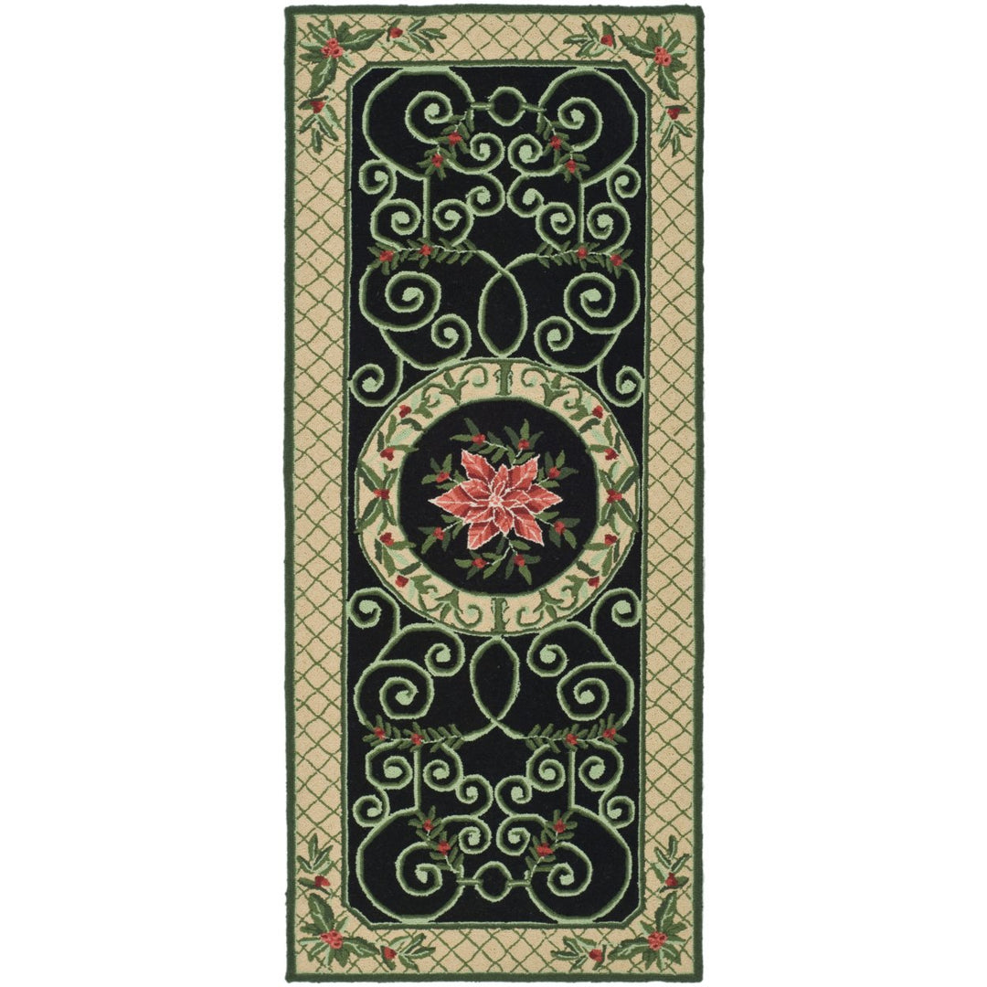 SAFAVIEH Chelsea HK321A Hand-hooked Green / Beige Rug Image 1