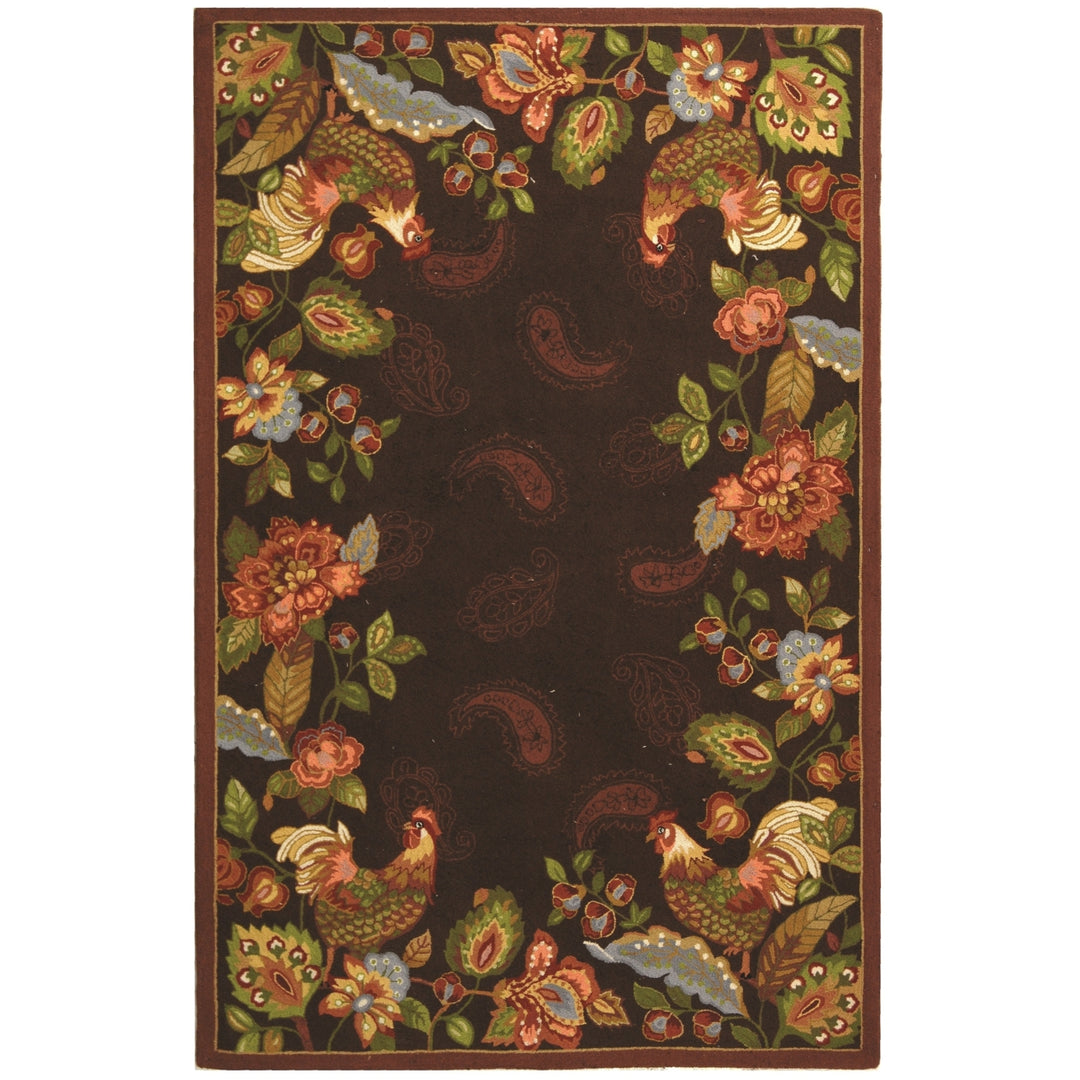 SAFAVIEH Chelsea Collection HK314C Hand-hooked Maroon Rug Image 7