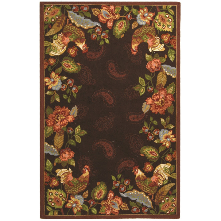 SAFAVIEH Chelsea Collection HK314C Hand-hooked Maroon Rug Image 7