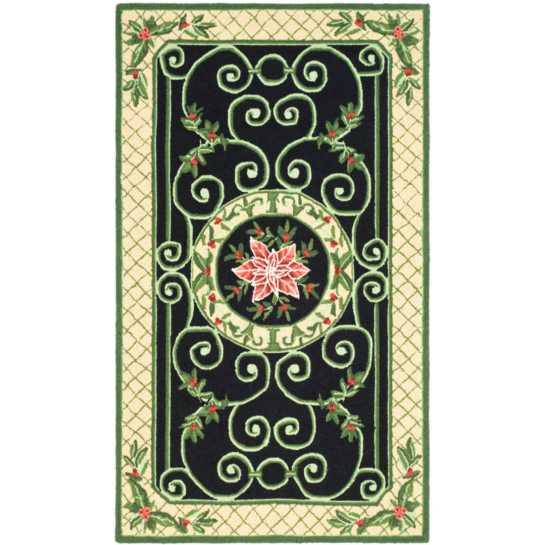 SAFAVIEH Chelsea HK321A Hand-hooked Green / Beige Rug Image 5