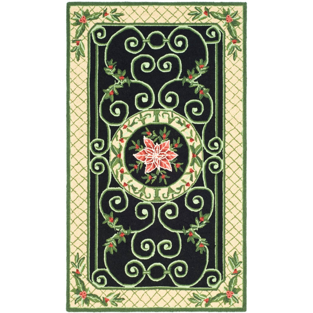 SAFAVIEH Chelsea HK321A Hand-hooked Green / Beige Rug Image 1