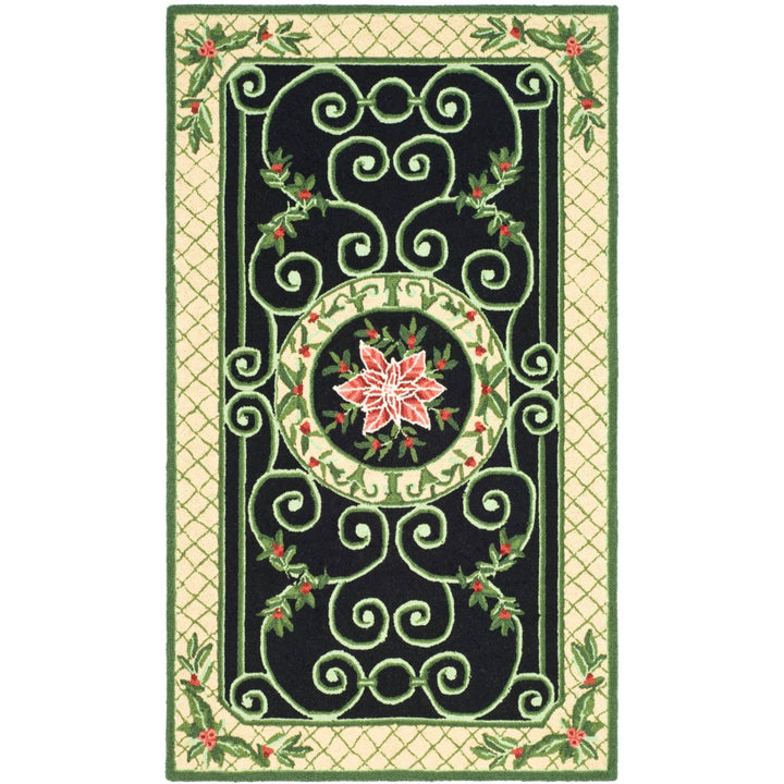 SAFAVIEH Chelsea HK321A Hand-hooked Green / Beige Rug Image 1