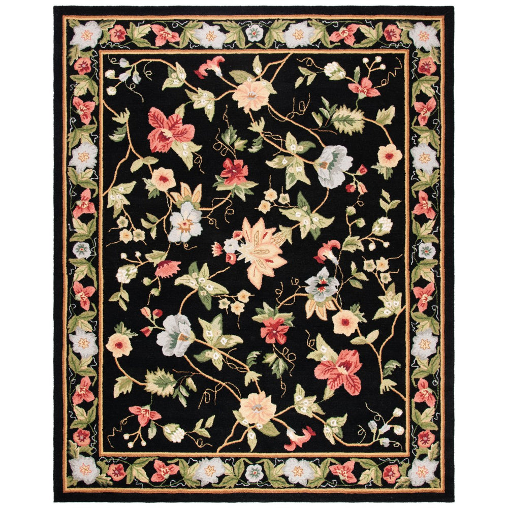 SAFAVIEH Chelsea Collection HK311A Hand-hooked Black Rug Image 2