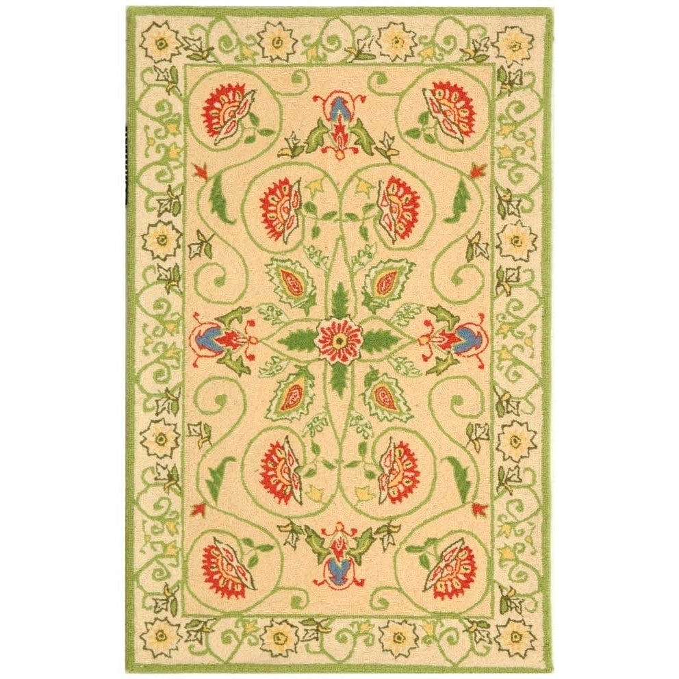 SAFAVIEH Chelsea HK330A Hand-hooked Beige / Green Rug Image 7