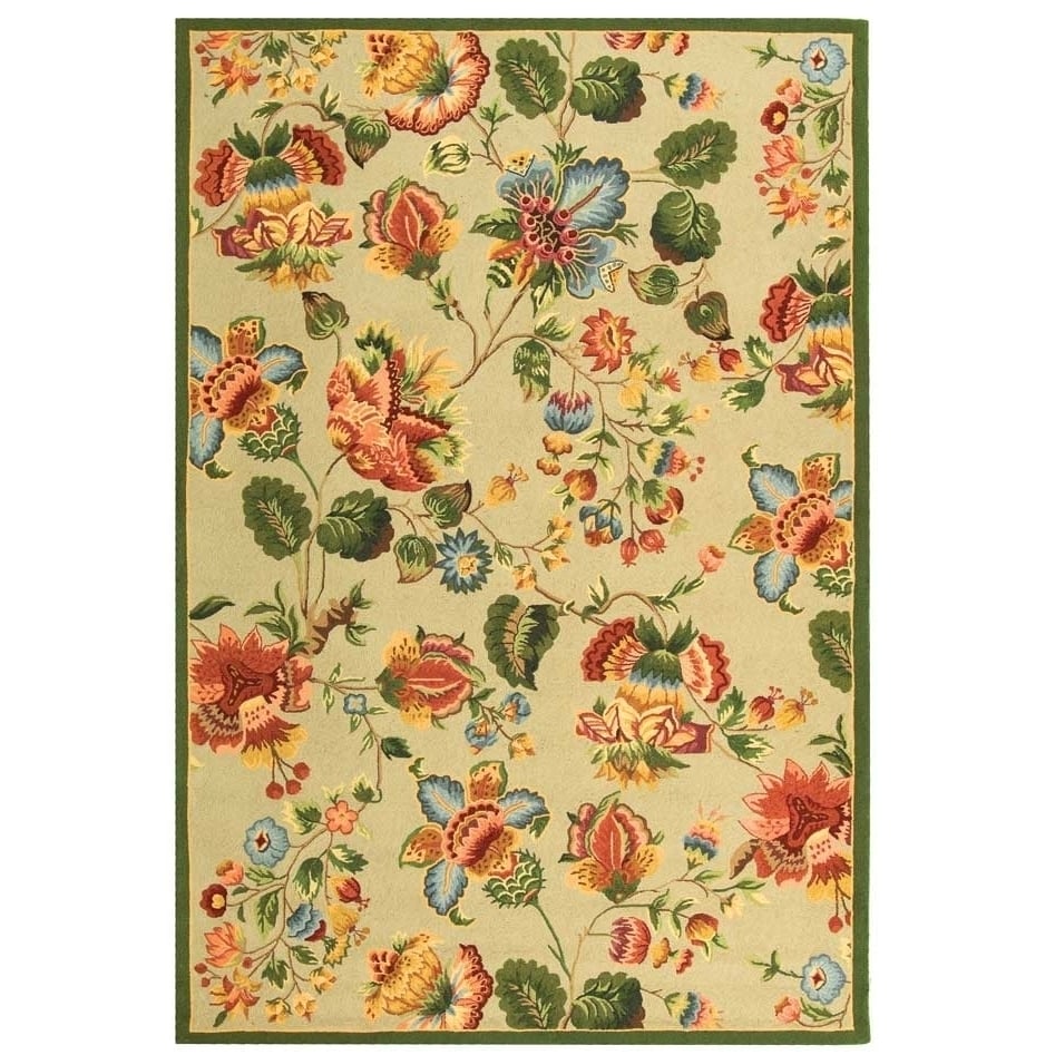 SAFAVIEH Chelsea Collection HK331C Hand-hooked Sage Rug Image 1