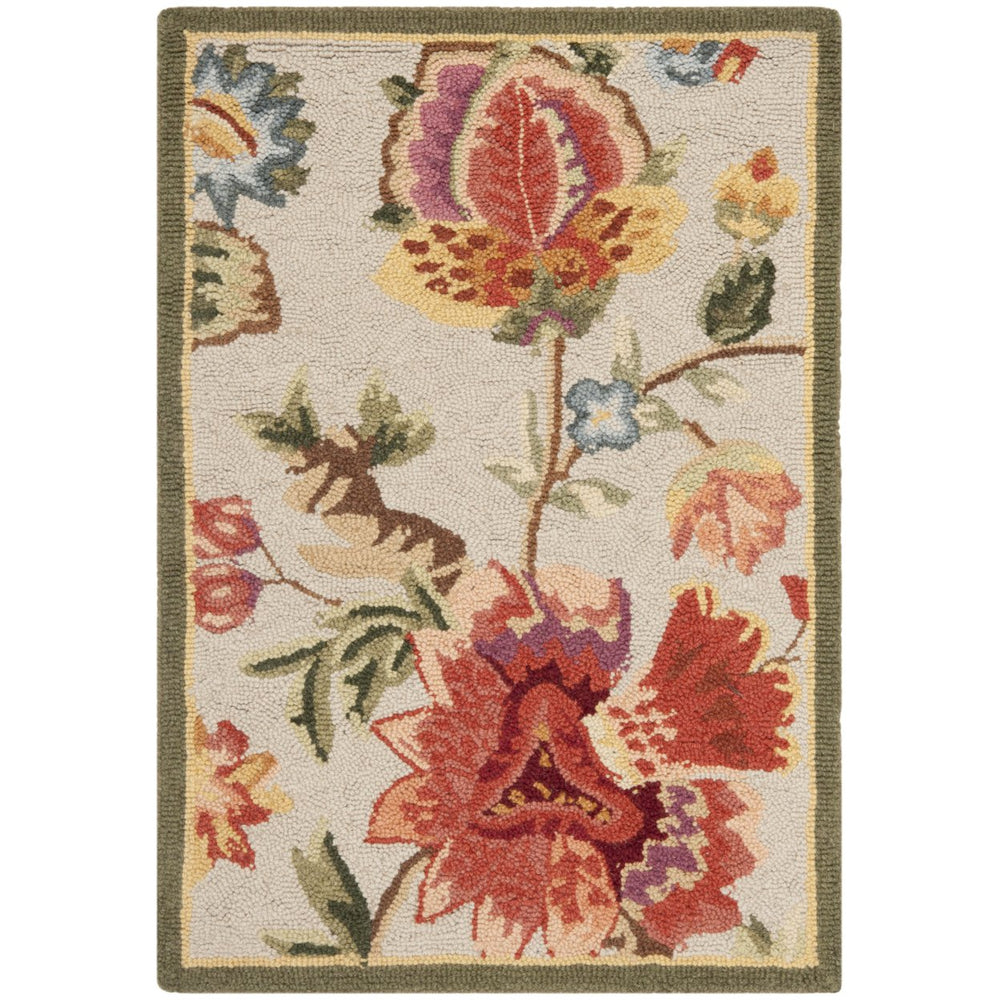 SAFAVIEH Chelsea Collection HK331C Hand-hooked Sage Rug Image 2