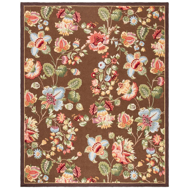 SAFAVIEH Chelsea Collection HK331B Hand-hooked Brown Rug Image 1