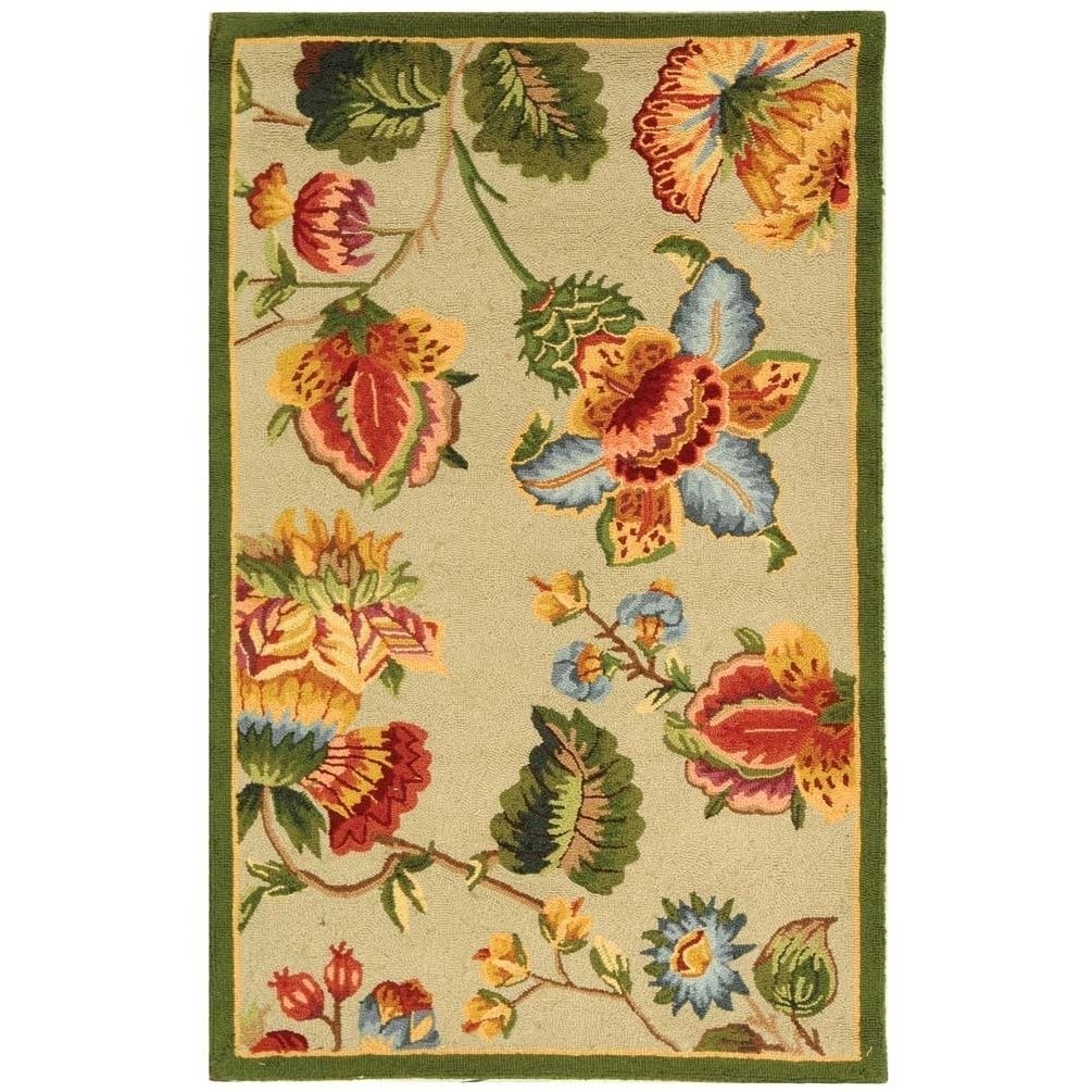 SAFAVIEH Chelsea Collection HK331C Hand-hooked Sage Rug Image 4