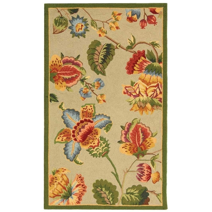 SAFAVIEH Chelsea Collection HK331C Hand-hooked Sage Rug Image 5