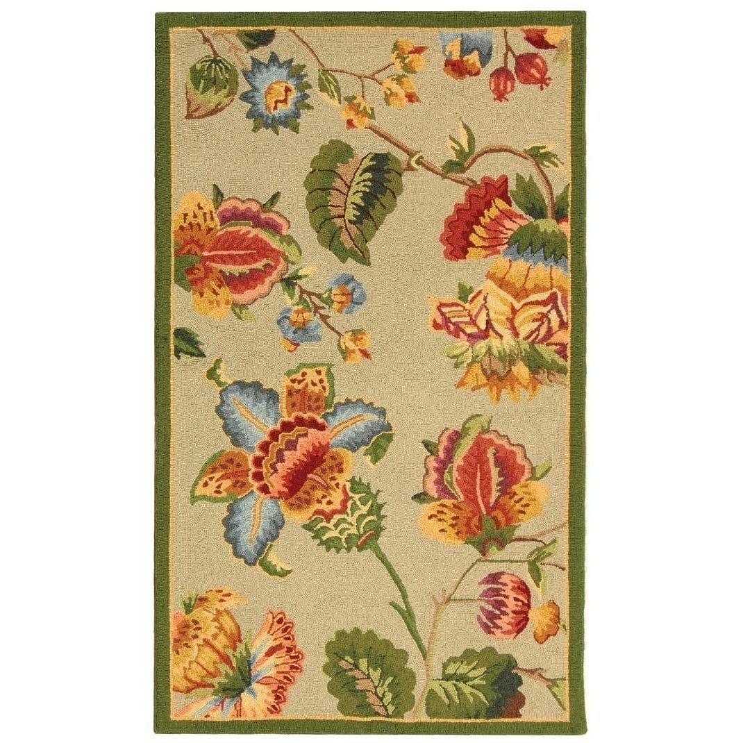 SAFAVIEH Chelsea Collection HK331C Hand-hooked Sage Rug Image 1