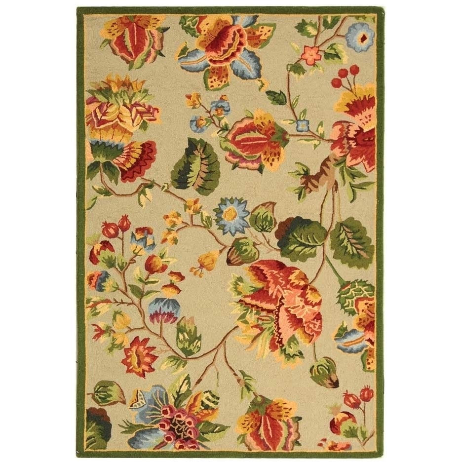 SAFAVIEH Chelsea Collection HK331C Hand-hooked Sage Rug Image 1