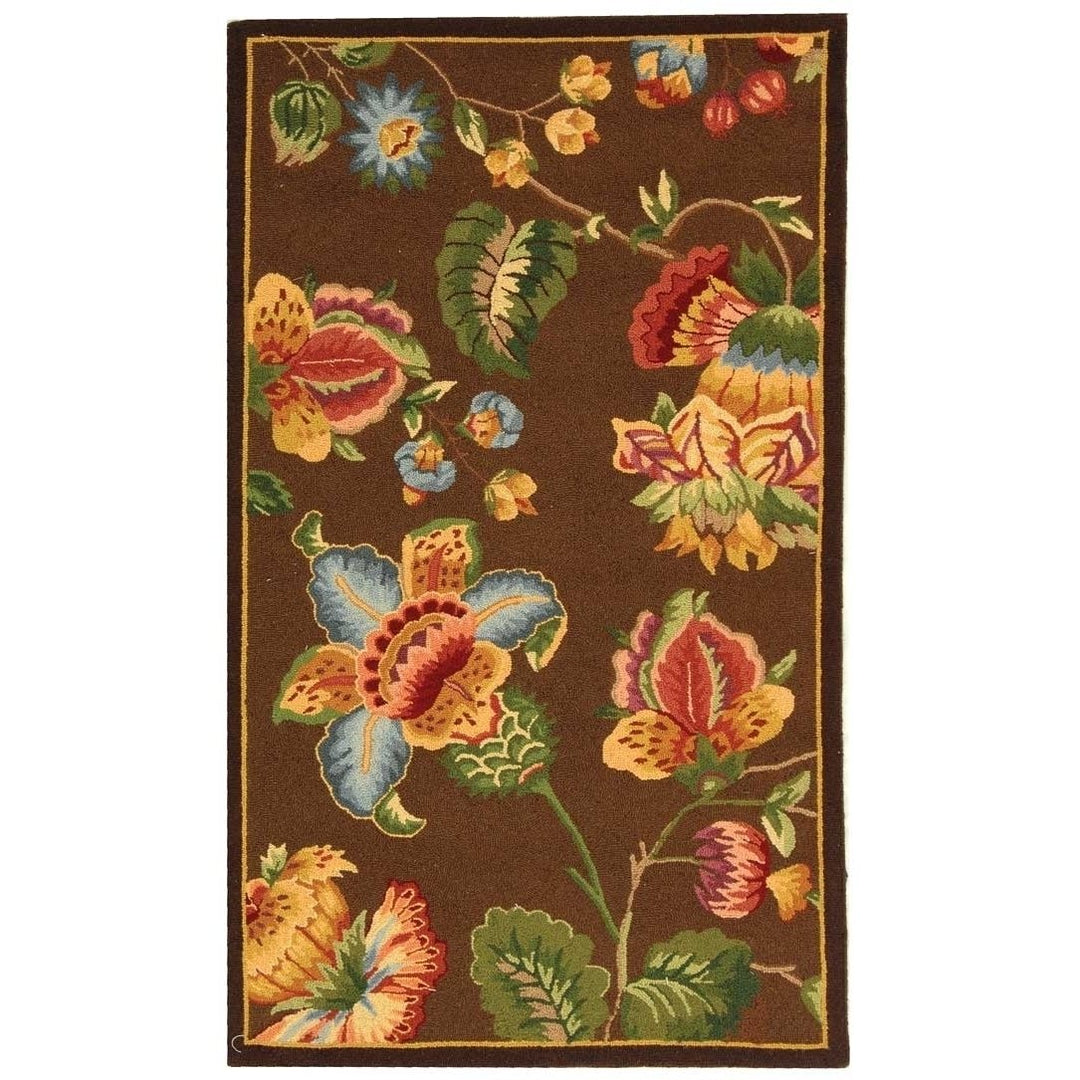 SAFAVIEH Chelsea Collection HK331B Hand-hooked Brown Rug Image 6