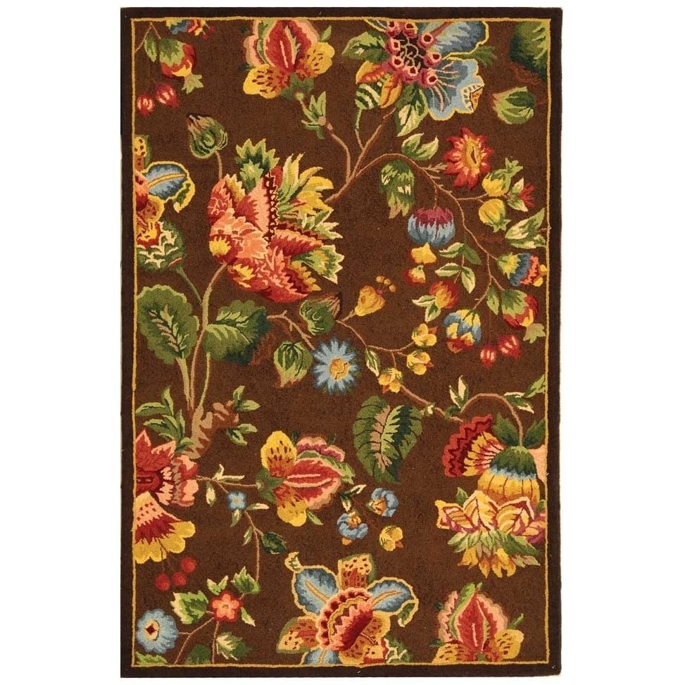 SAFAVIEH Chelsea Collection HK331B Hand-hooked Brown Rug Image 8