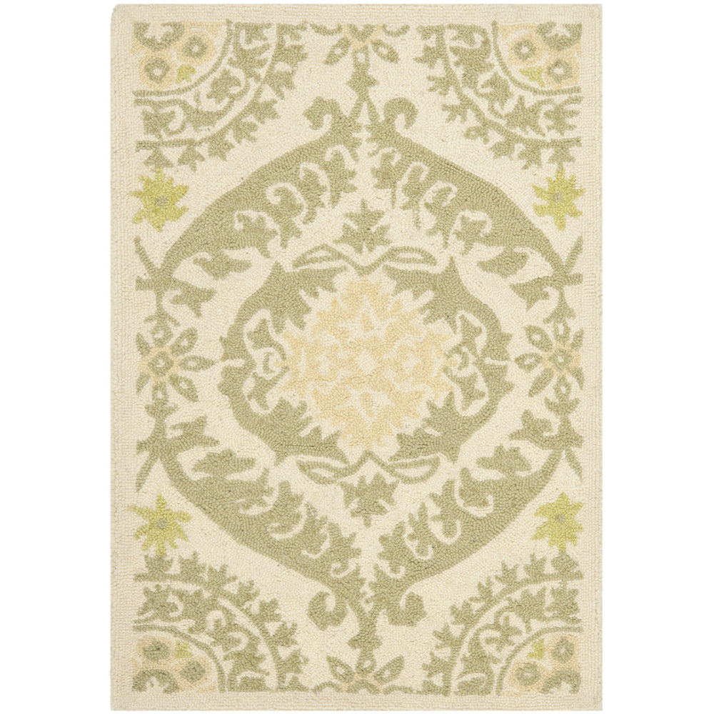 SAFAVIEH Chelsea HK356C Hand-hooked Beige / Green Rug Image 2