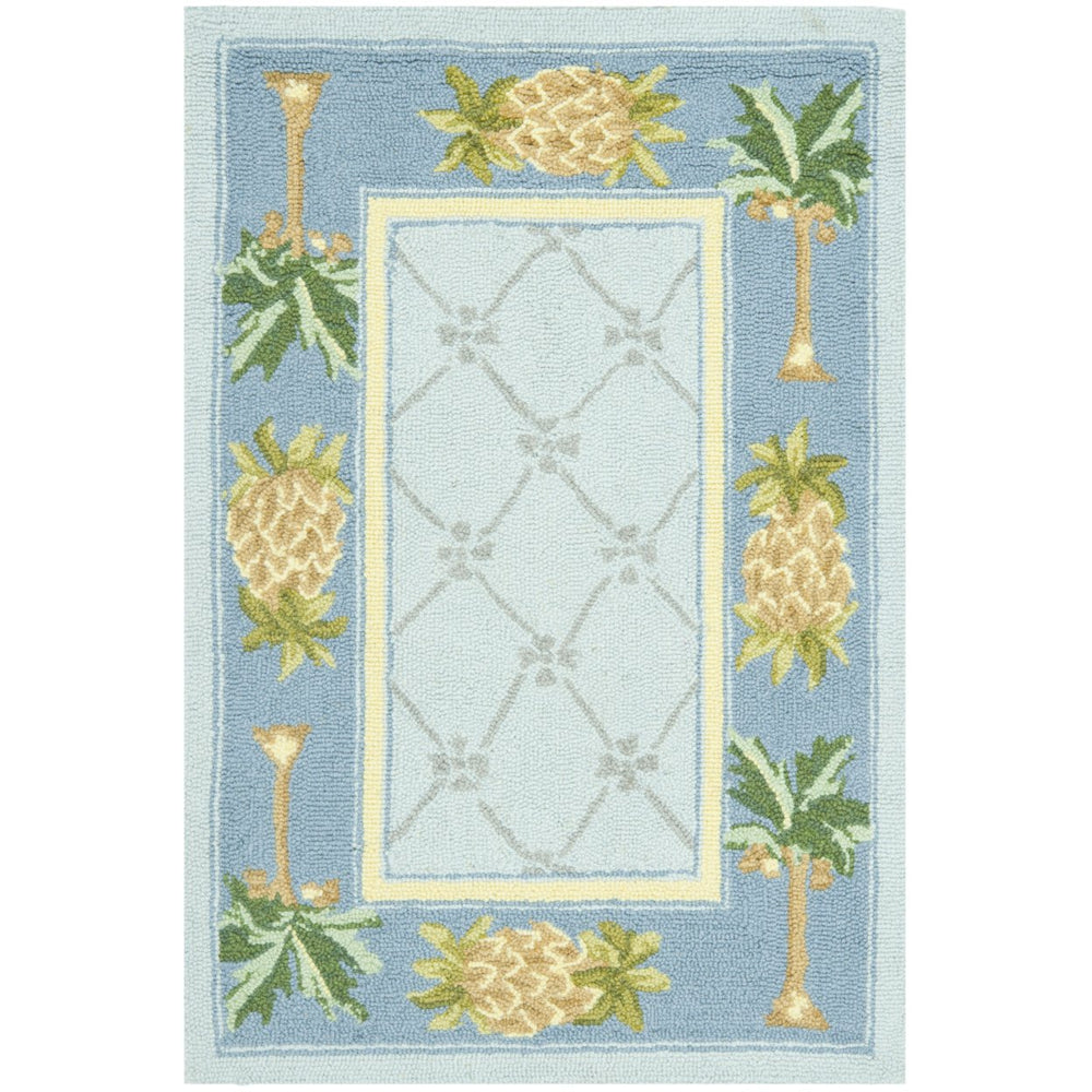 SAFAVIEH Chelsea HK362D Hand-hooked Light Blue /Blue Rug Image 2