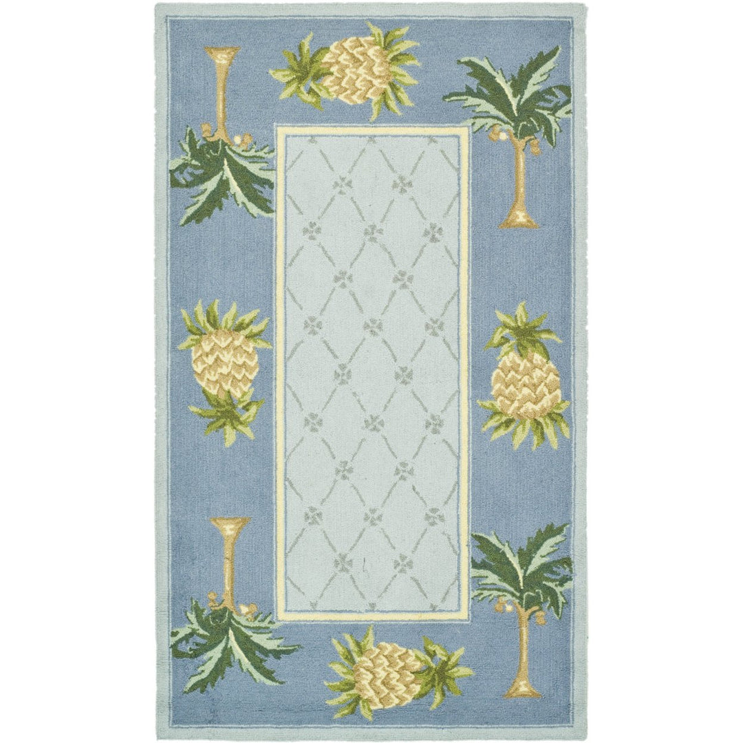 SAFAVIEH Chelsea HK362D Hand-hooked Light Blue /Blue Rug Image 5