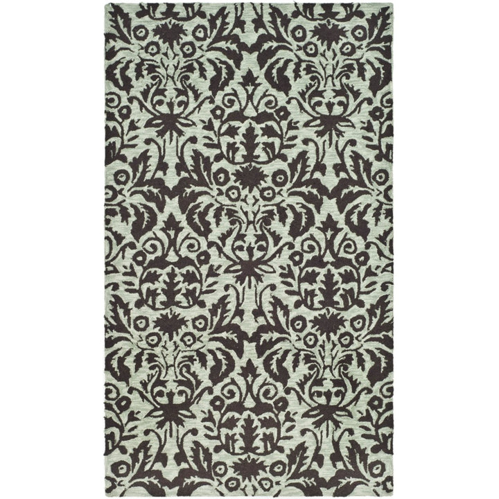 SAFAVIEH Chelsea HK368C Hand-hooked Sage / Chocolate Rug Image 1