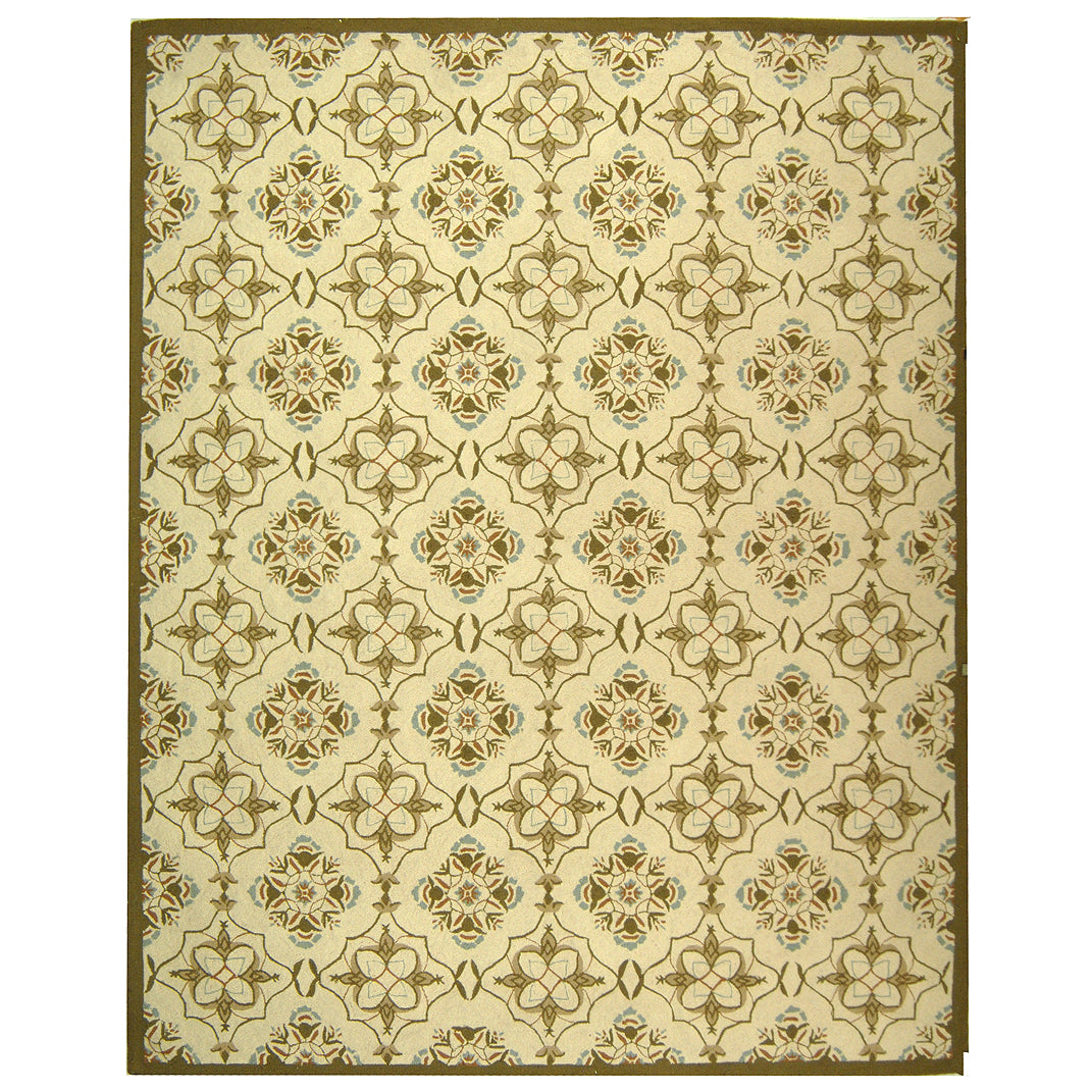 SAFAVIEH Chelsea HK376A Hand-hooked Ivory / Green Rug Image 1