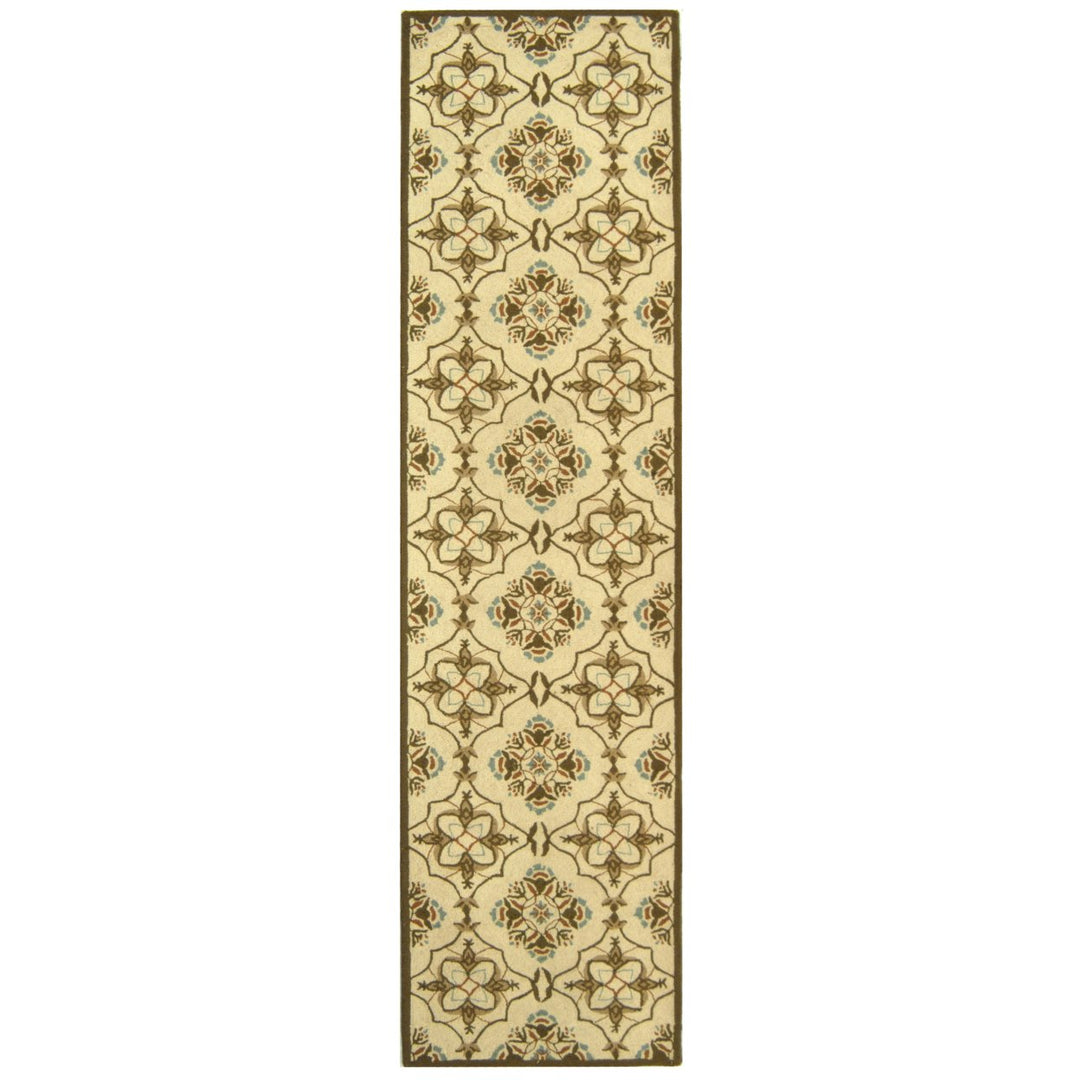 SAFAVIEH Chelsea HK376A Hand-hooked Ivory / Green Rug Image 1