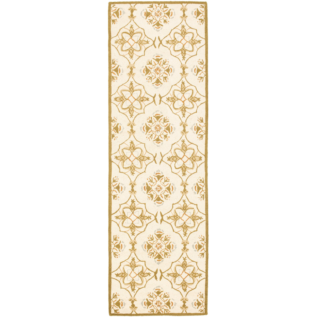 SAFAVIEH Chelsea HK376A Hand-hooked Ivory / Green Rug Image 4