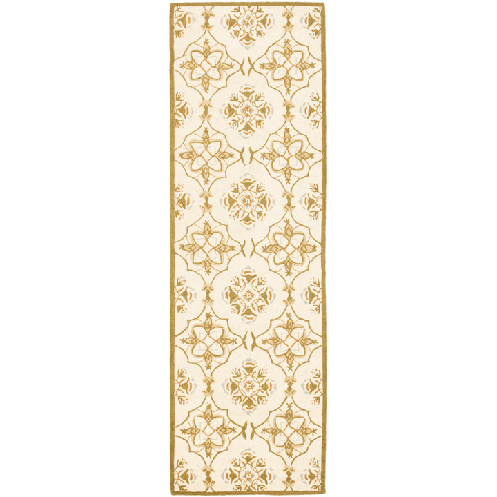 SAFAVIEH Chelsea HK376A Hand-hooked Ivory / Green Rug Image 4