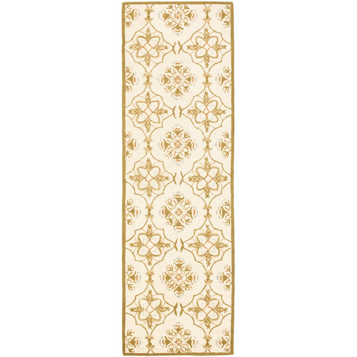 SAFAVIEH Chelsea HK376A Hand-hooked Ivory / Green Rug Image 1