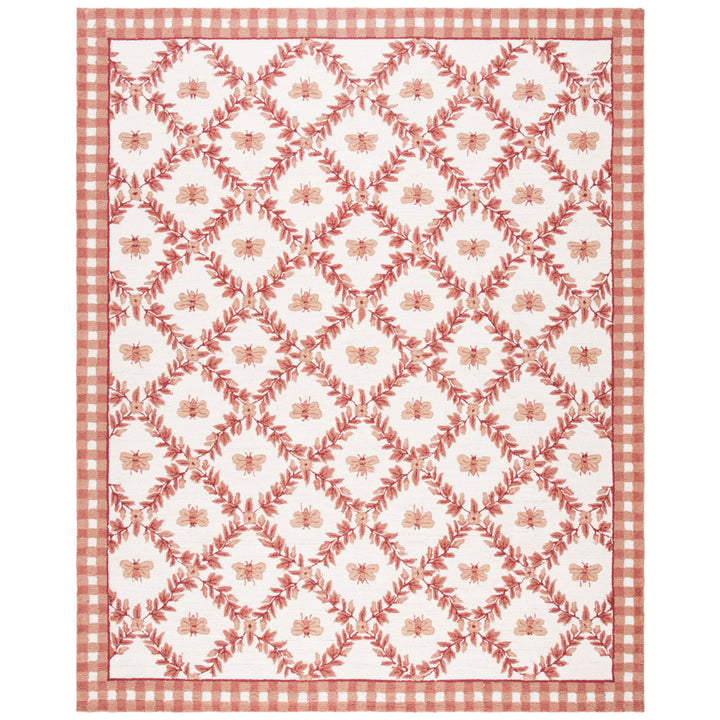 SAFAVIEH Chelsea HK55C Hand-hooked Ivory / Rose Rug Image 1