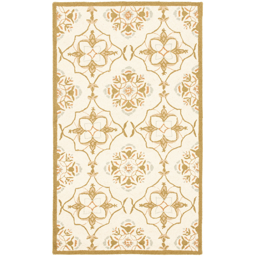 SAFAVIEH Chelsea HK376A Hand-hooked Ivory / Green Rug Image 5