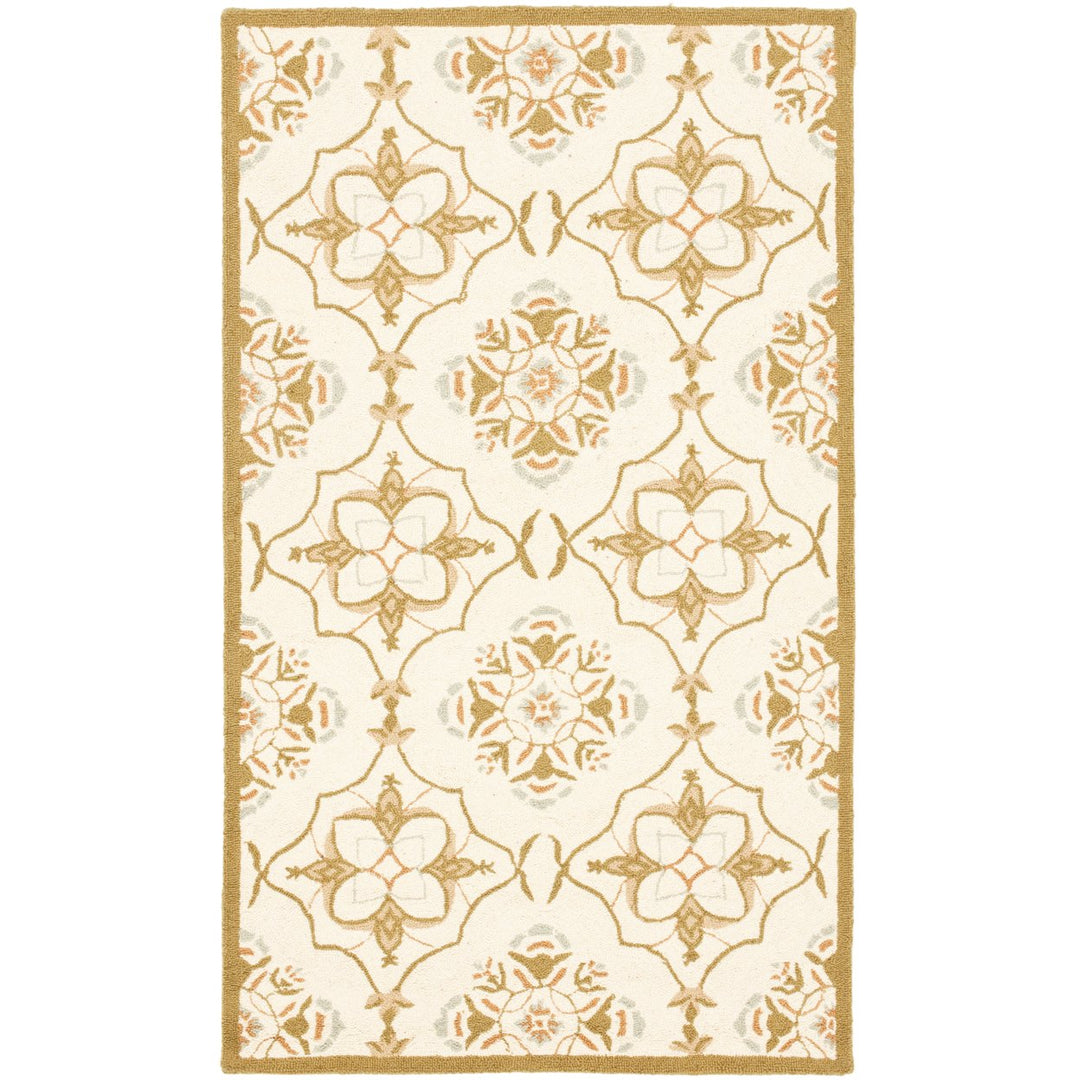 SAFAVIEH Chelsea HK376A Hand-hooked Ivory / Green Rug Image 1