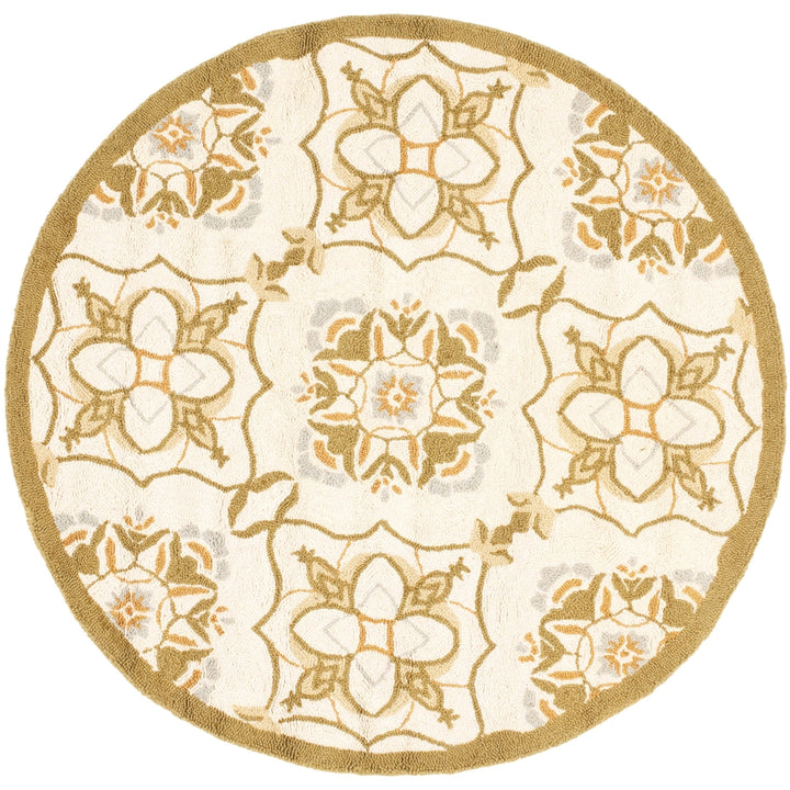 SAFAVIEH Chelsea HK376A Hand-hooked Ivory / Green Rug Image 6