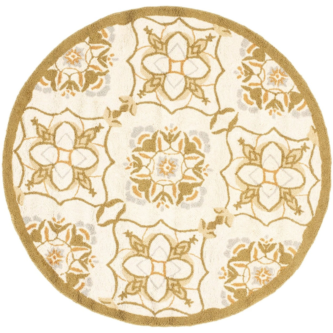 SAFAVIEH Chelsea HK376A Hand-hooked Ivory / Green Rug Image 1