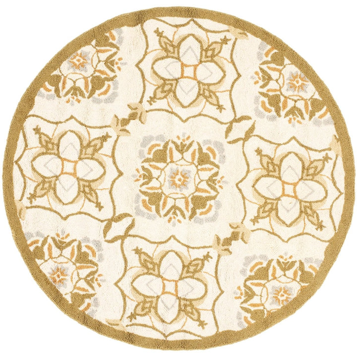 SAFAVIEH Chelsea HK376A Hand-hooked Ivory / Green Rug Image 1