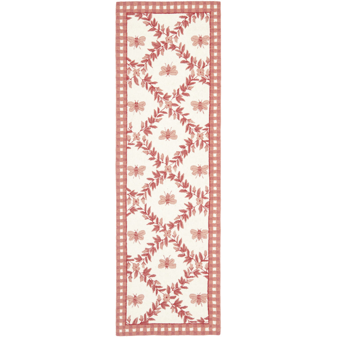 SAFAVIEH Chelsea HK55C Hand-hooked Ivory / Rose Rug Image 3