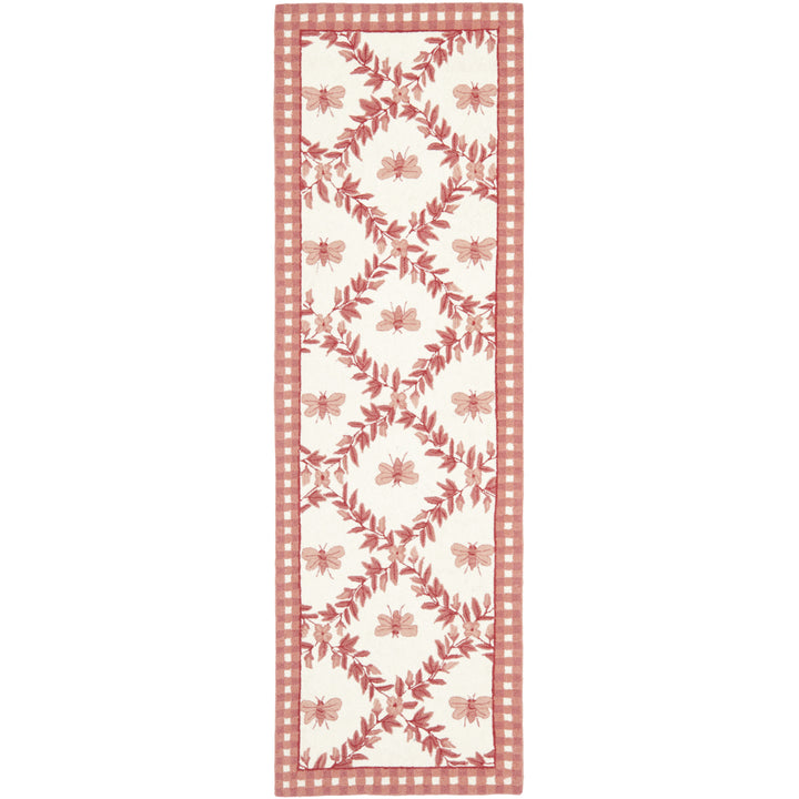 SAFAVIEH Chelsea HK55C Hand-hooked Ivory / Rose Rug Image 3